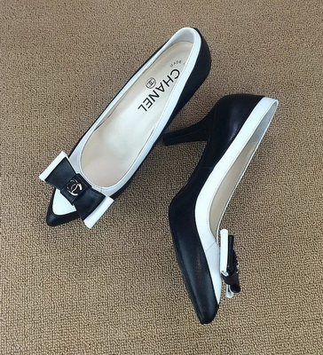 CHANEL Shallow mouth kitten heel Shoes Women--017